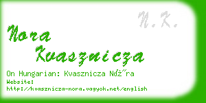 nora kvasznicza business card